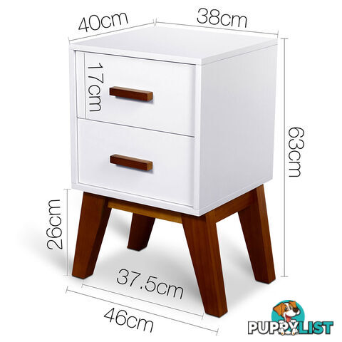 Scandinavian Bedside Table Matt White