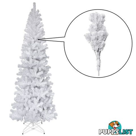 6FT Premium Christmas Tree Free Ornament 180CM Xmas Decorate Steel Base White