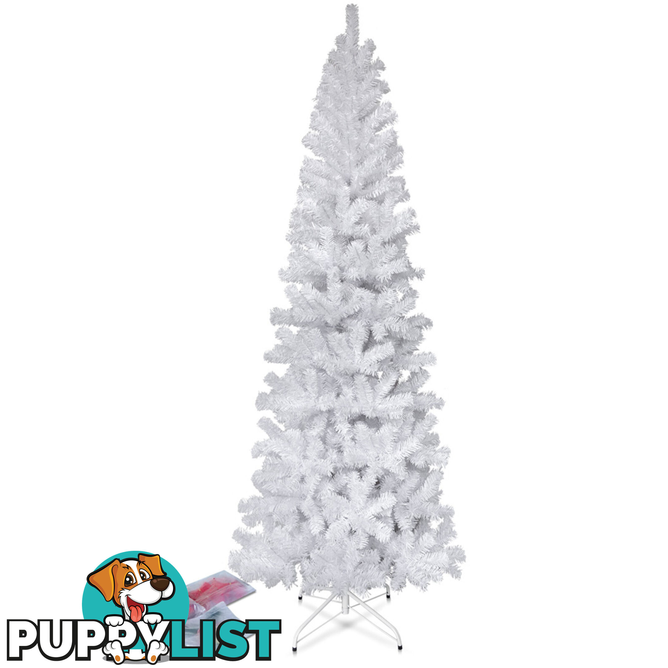 6FT Premium Christmas Tree Free Ornament 180CM Xmas Decorate Steel Base White