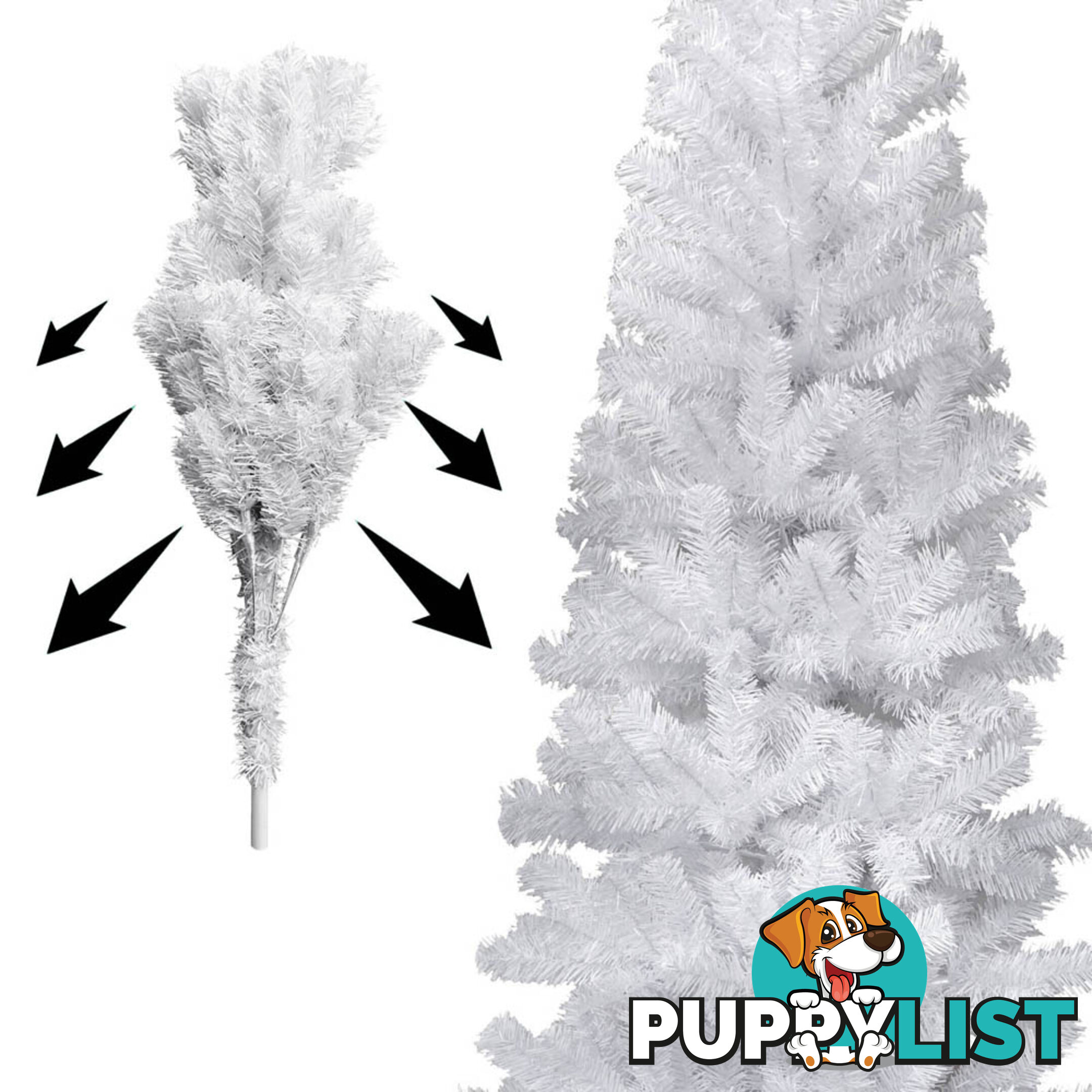 6FT Premium Christmas Tree Free Ornament 180CM Xmas Decorate Steel Base White