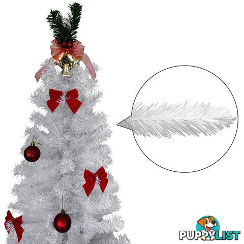 6FT Premium Christmas Tree Free Ornament 180CM Xmas Decorate Steel Base White