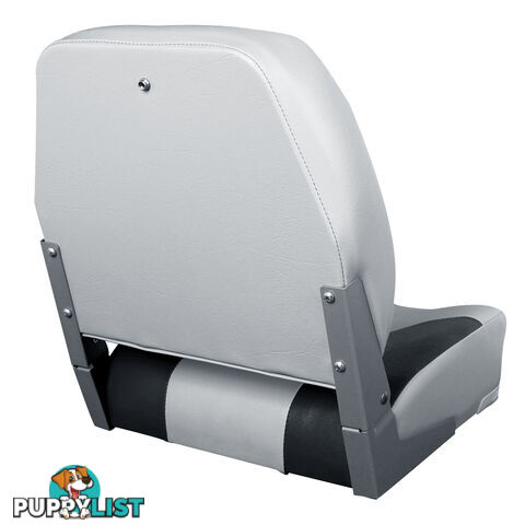 2 x Folding Marine Boat Seat Swivel Grade Vinyl Grey Black Extra Large