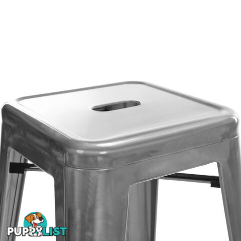 Set of 2 Steel Kitchen Bar Stool 76cm Metallic