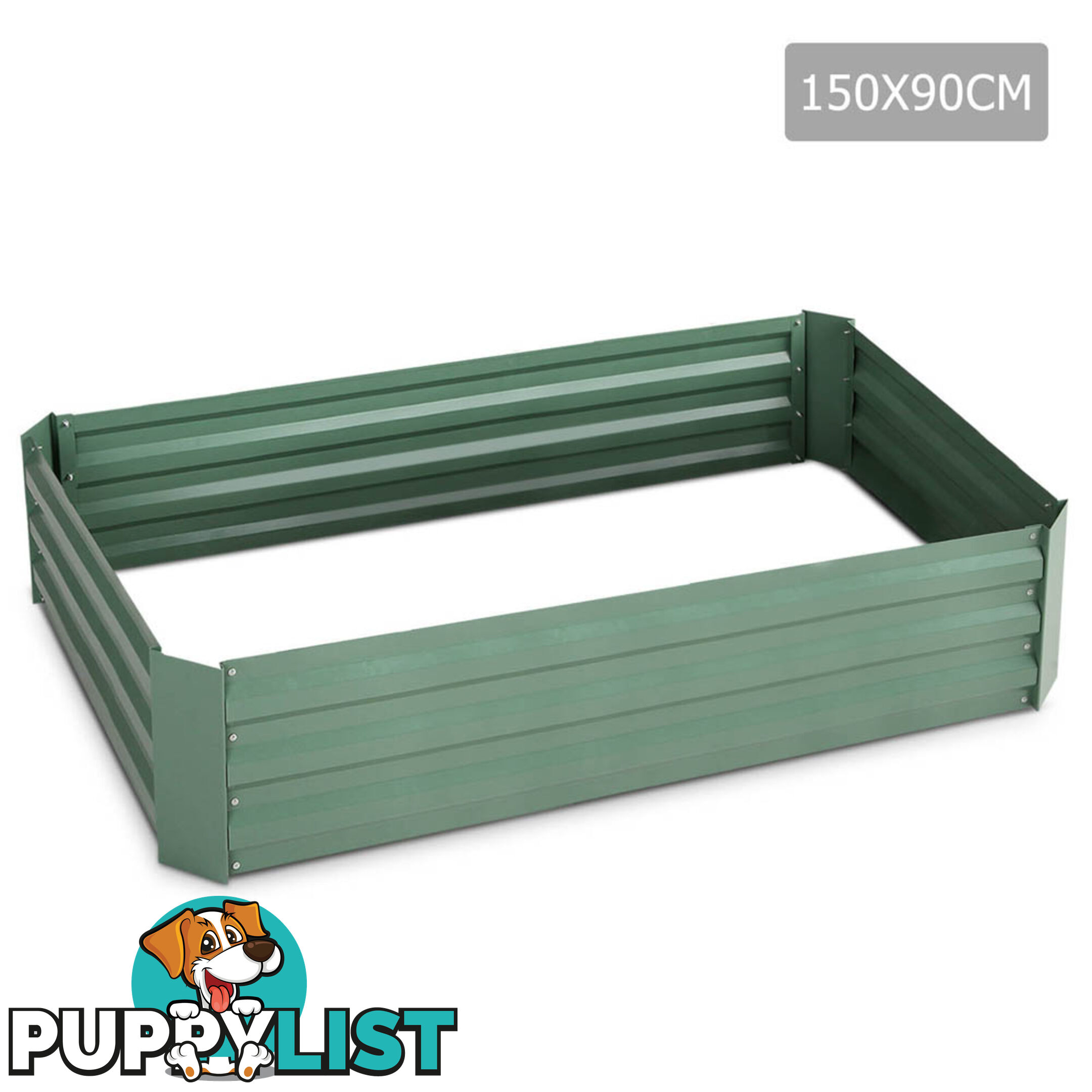 Raised Garden Bed Galvanised Steel 150x90x30cm Elevated Instant Planter Green