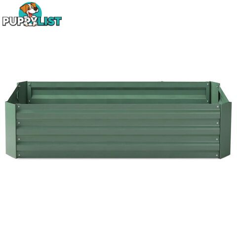 Raised Garden Bed Galvanised Steel 150x90x30cm Elevated Instant Planter Green