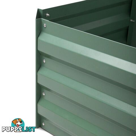 Raised Garden Bed Galvanised Steel 150x90x30cm Elevated Instant Planter Green