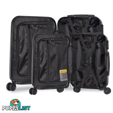 2PCS Travel Luggage Set Hard Shell Super Lightweight Suitcase Spinner Wheel Grey