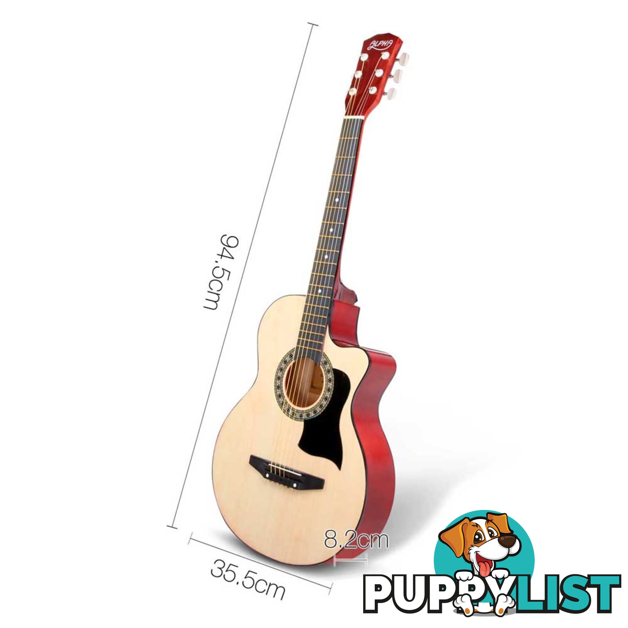 38 Inch Wooden Acoustic Guitar Natural