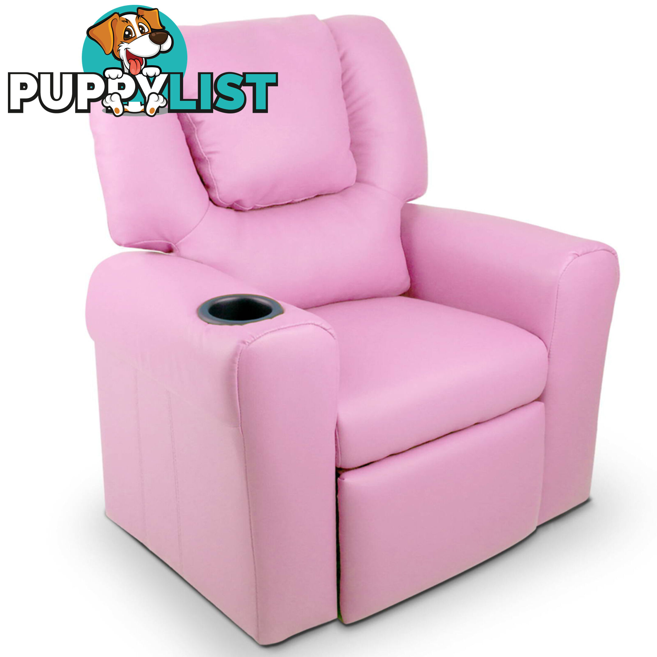 Premium Children PU Leather Sofa Kids Recliner Lounge Padded Arm Chair Pink