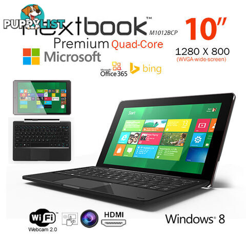 Nextbook 10.1 Inch 32G/Windows 8.1 with Bing/Quad Core with HDMI Output Tablet PC (M1012BCP)  Refurbished