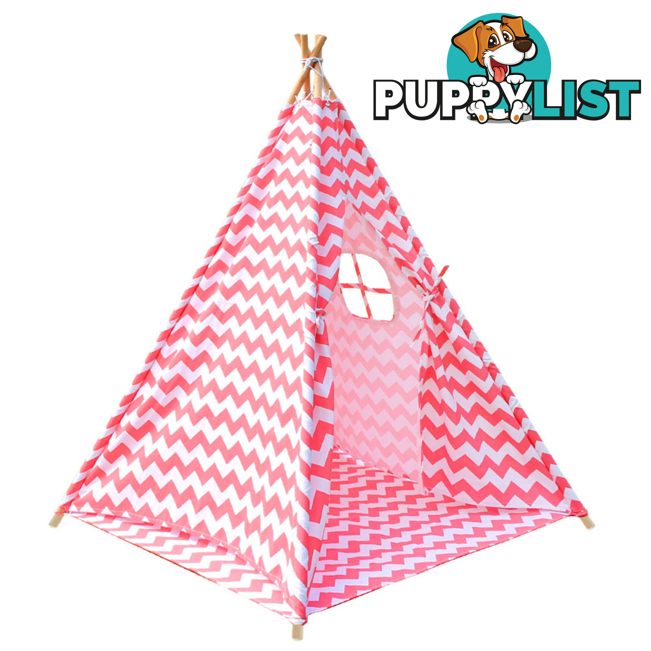 Kids Play Tent Canvas Teepee Pretend Playhouse Outdoor Indoor Tipi Coral