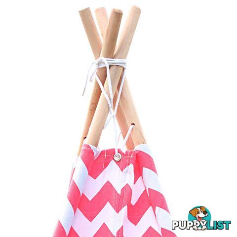 Kids Play Tent Canvas Teepee Pretend Playhouse Outdoor Indoor Tipi Coral