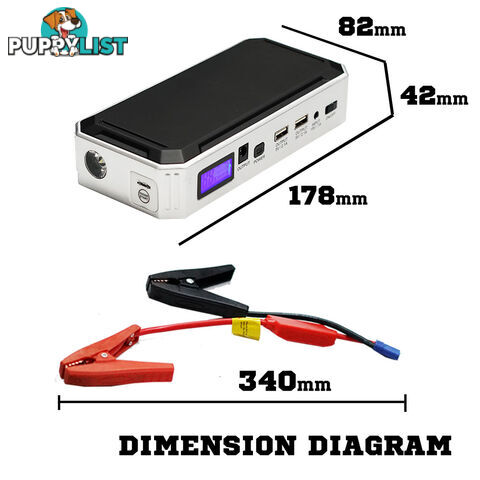 Portable Emergency Jump Starter 30000mAh Backup Power Bank Car Charger 12V 800A