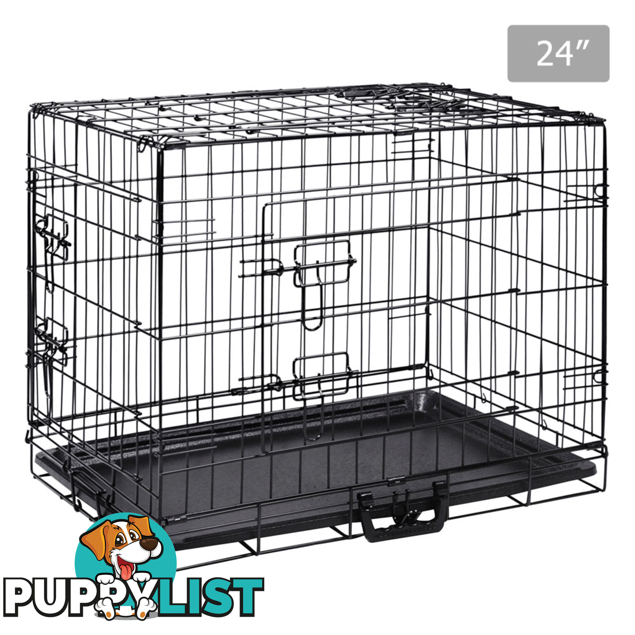 Metal Collapsible Dog Cage 24IN