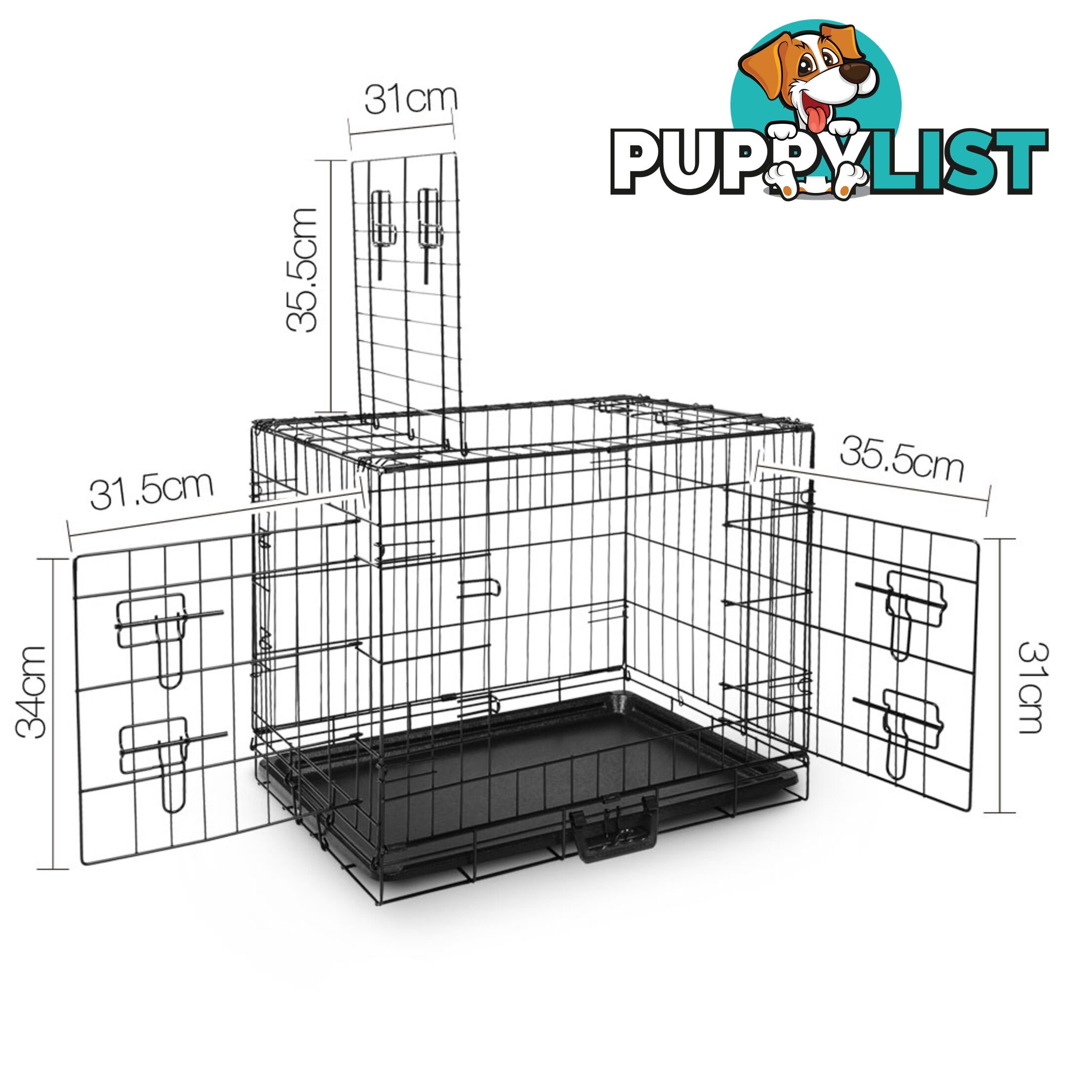 Metal Collapsible Dog Cage 24IN