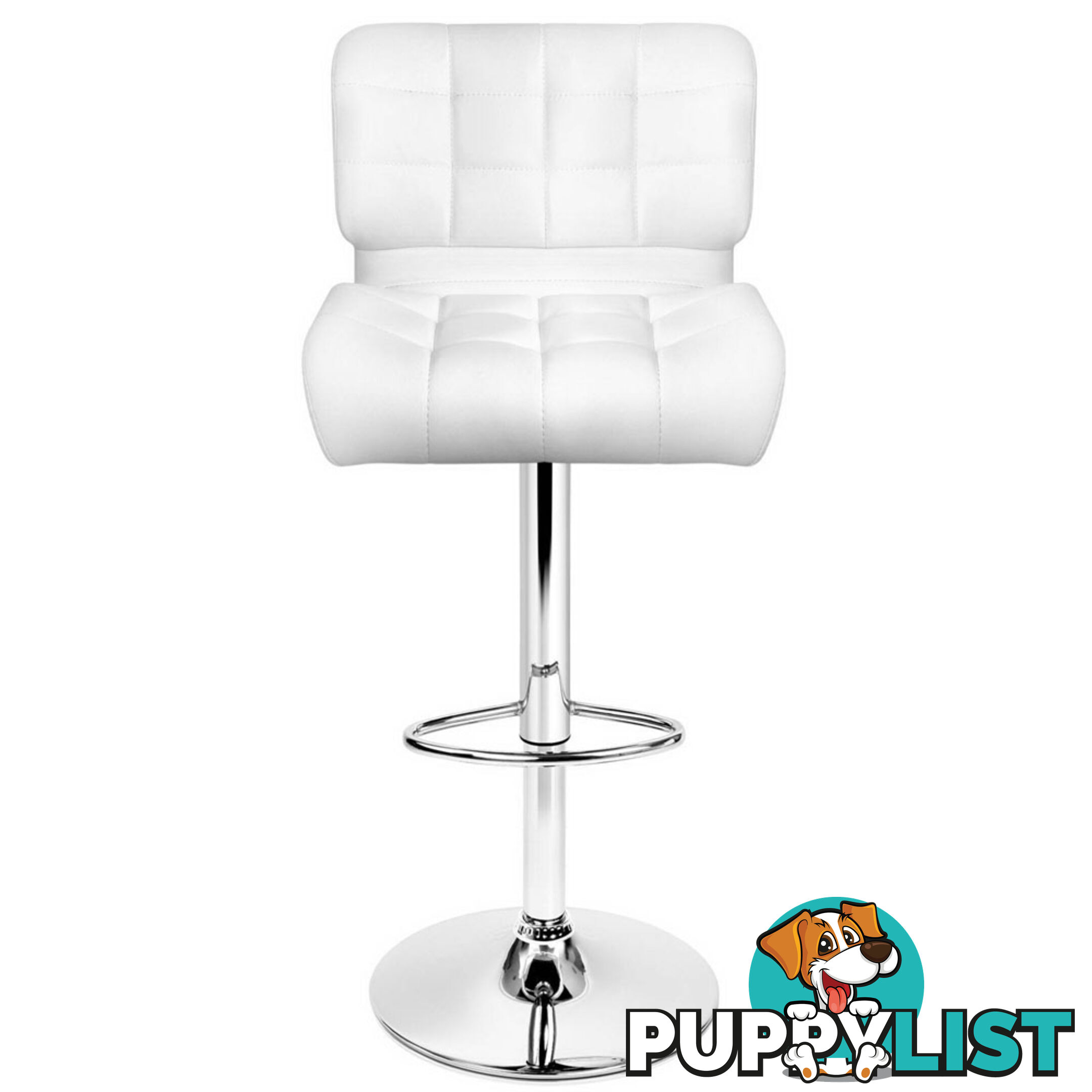 2 x PU Leather Bar Stools Kitchen Cafe Dining Pub Island Swivel Chairs White