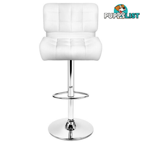 2 x PU Leather Bar Stools Kitchen Cafe Dining Pub Island Swivel Chairs White