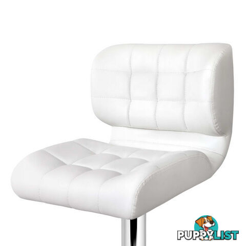 2 x PU Leather Bar Stools Kitchen Cafe Dining Pub Island Swivel Chairs White