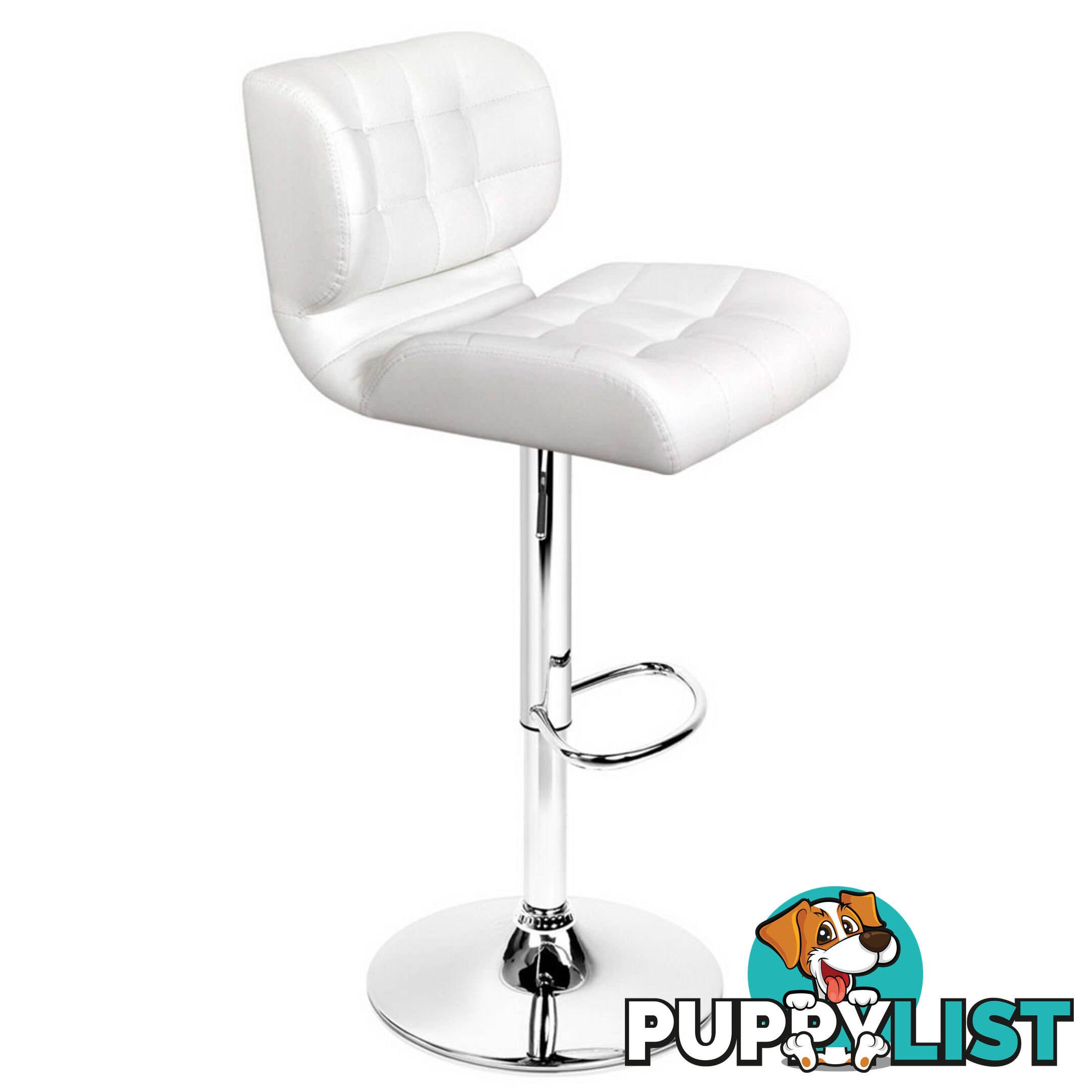 2 x PU Leather Bar Stools Kitchen Cafe Dining Pub Island Swivel Chairs White