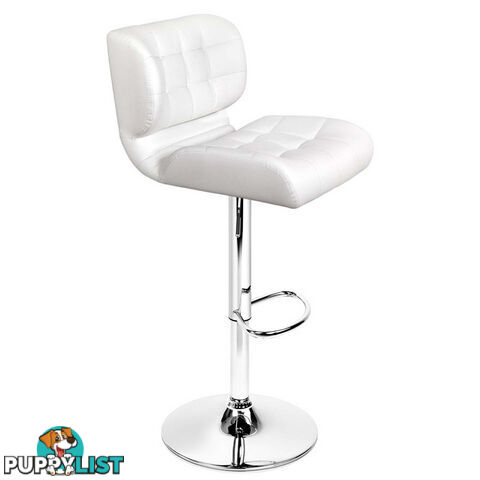 2 x PU Leather Bar Stools Kitchen Cafe Dining Pub Island Swivel Chairs White