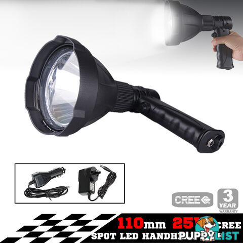 25W CREE LED Handheld Spot Light Rechargeable Spotlight Hunting Shooting 12V