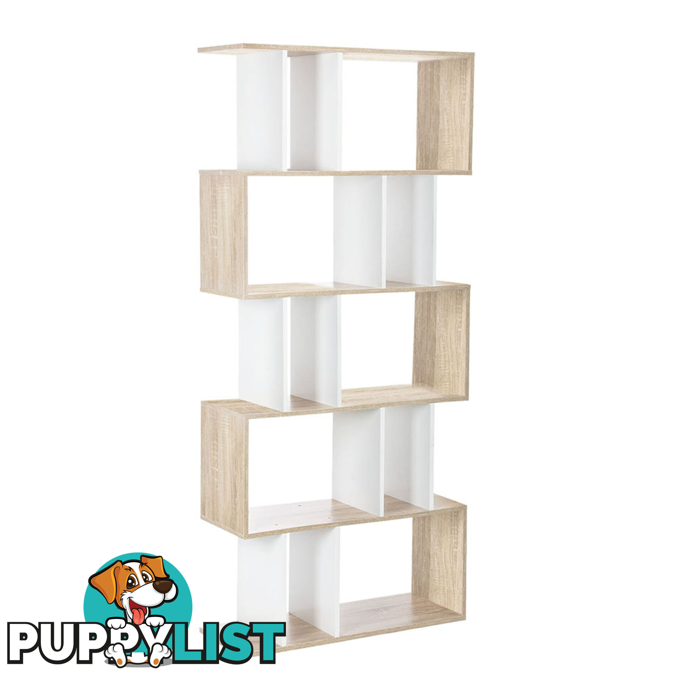 5 Tier Display/Book/Storage Shelf Unit White Brown