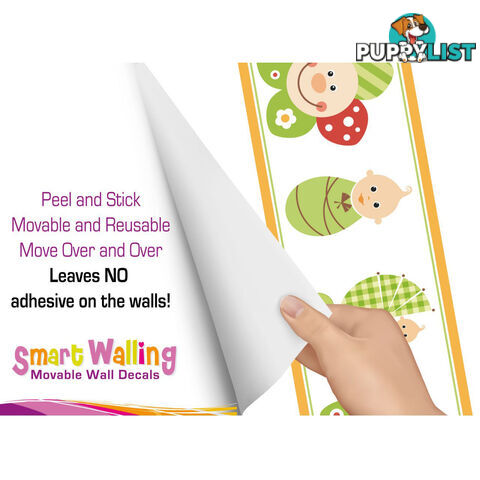 Smiley Flower Face Wall Border Stickers - Totally Movable