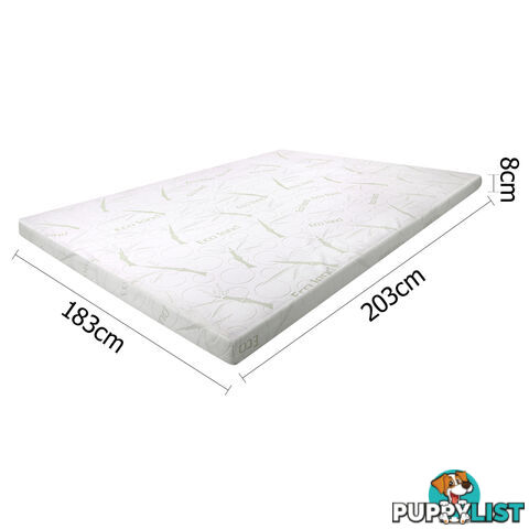 8cm Cool Gel Memory Foam Mattress Topper Eco-Friendly Bamboo Fabric Cover King