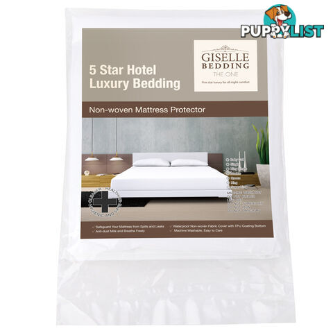 Fitted Non-Woven Waterproof Mattress Protector PU Coating Bed Cover Queen