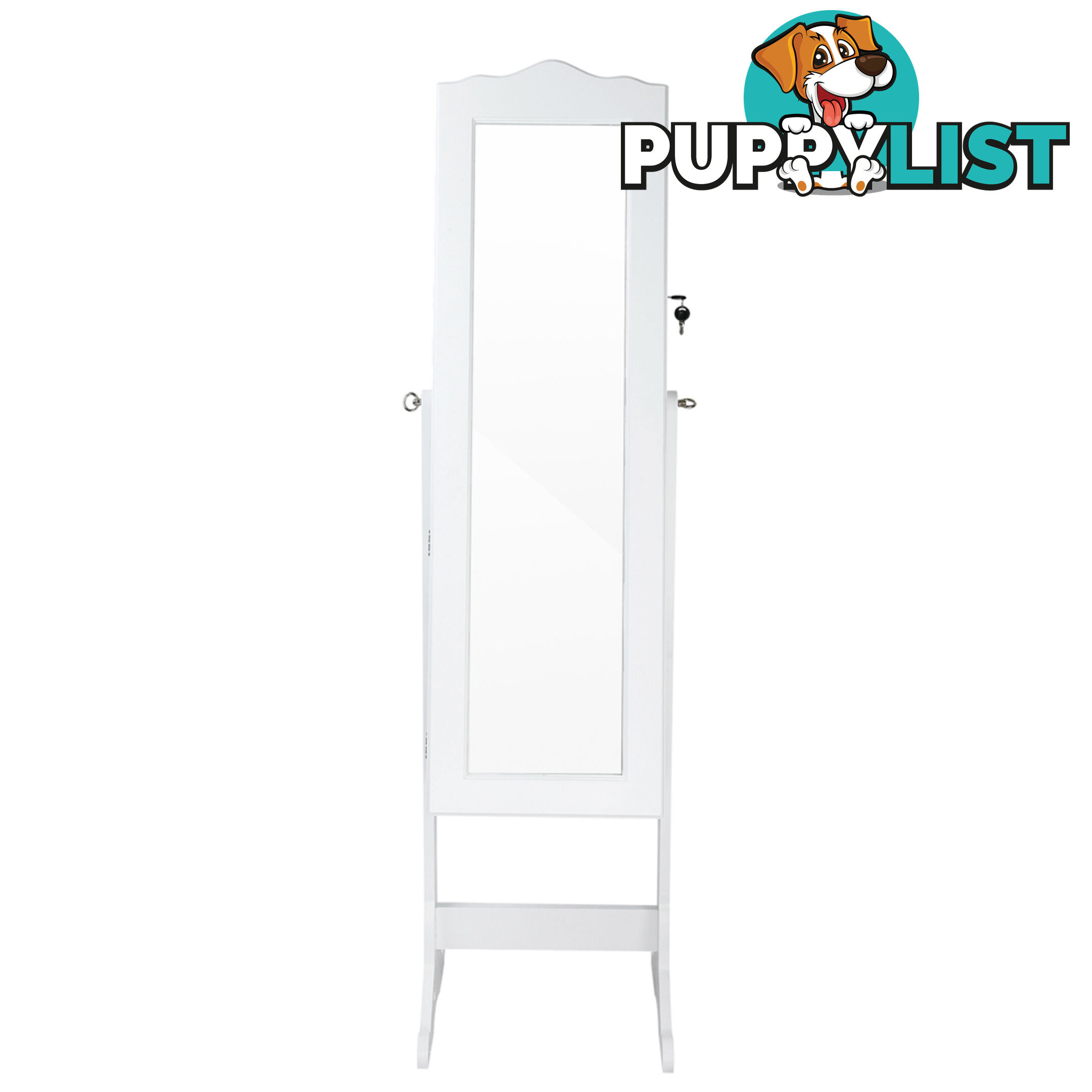 Mirror Jewellery Cabinet Storage 150cm White