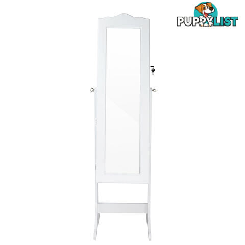 Mirror Jewellery Cabinet Storage 150cm White