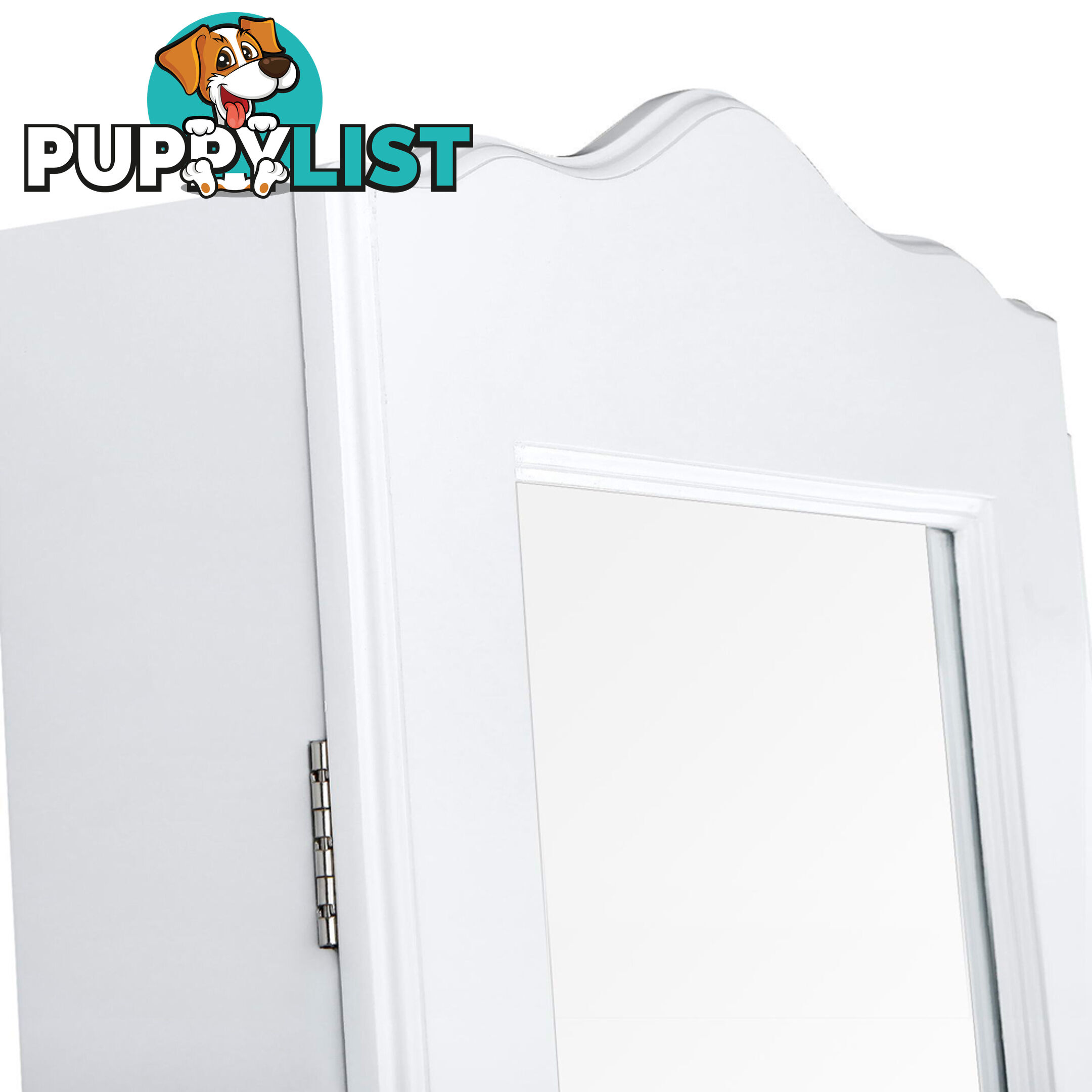 Mirror Jewellery Cabinet Storage 150cm White