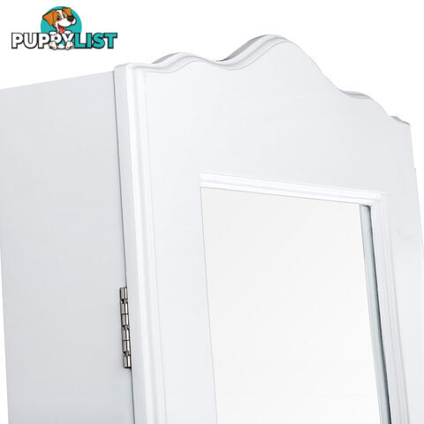 Mirror Jewellery Cabinet Storage 150cm White