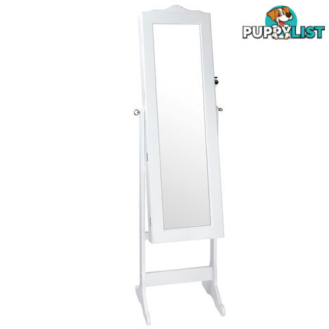 Mirror Jewellery Cabinet Storage 150cm White