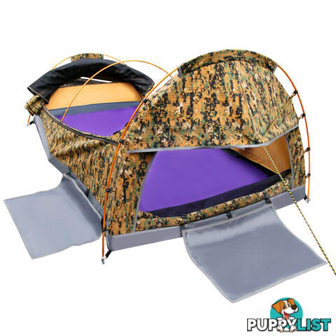 Double Camping Canvas Swag Tent Desert Camouflage w/ Bag