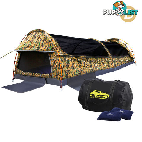 Double Camping Canvas Swag Tent Desert Camouflage w/ Bag