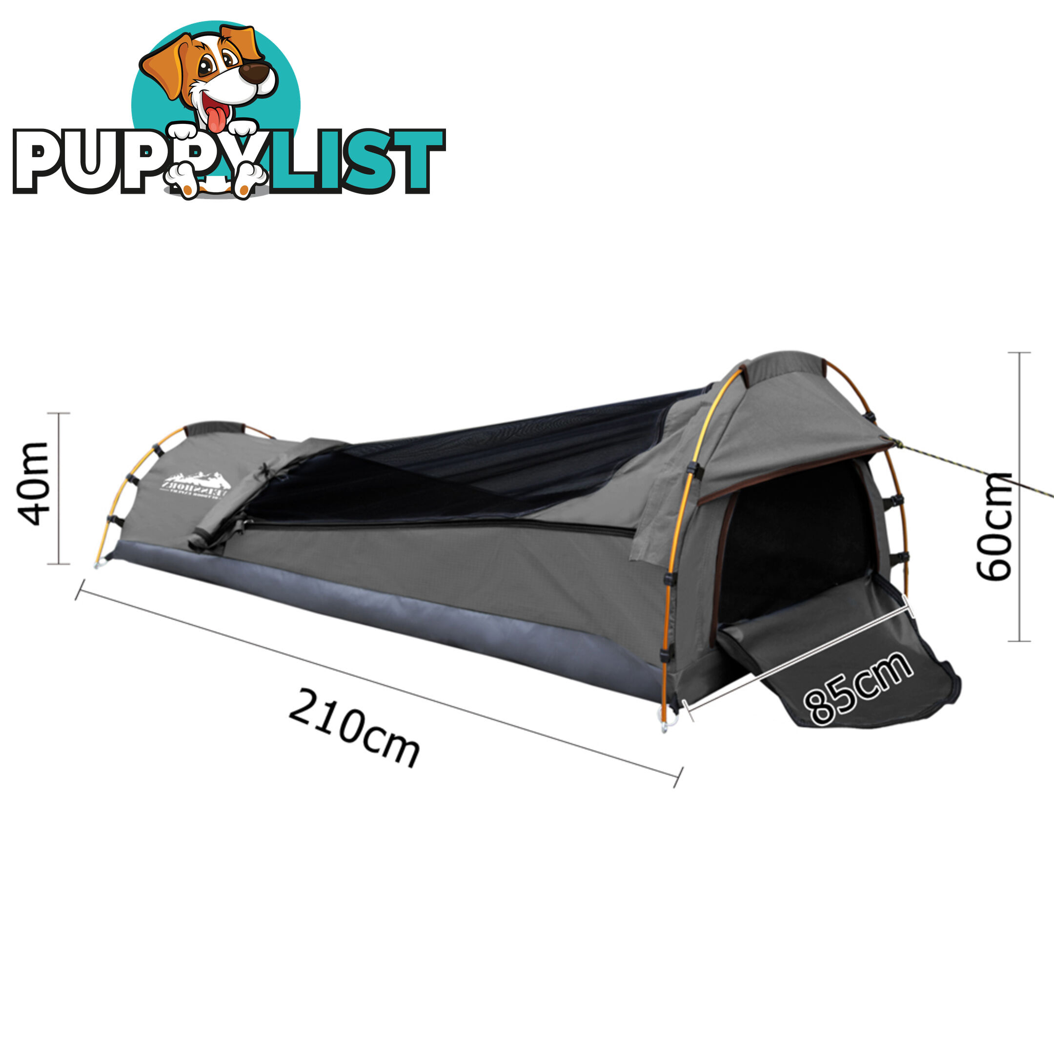 Biker Swag Camping Single Swags Tent Biking Rip Stop Canvas Carry Bag Grey
