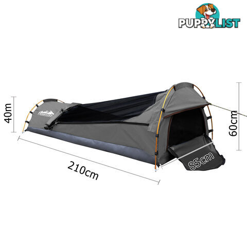 Biker Swag Camping Single Swags Tent Biking Rip Stop Canvas Carry Bag Grey