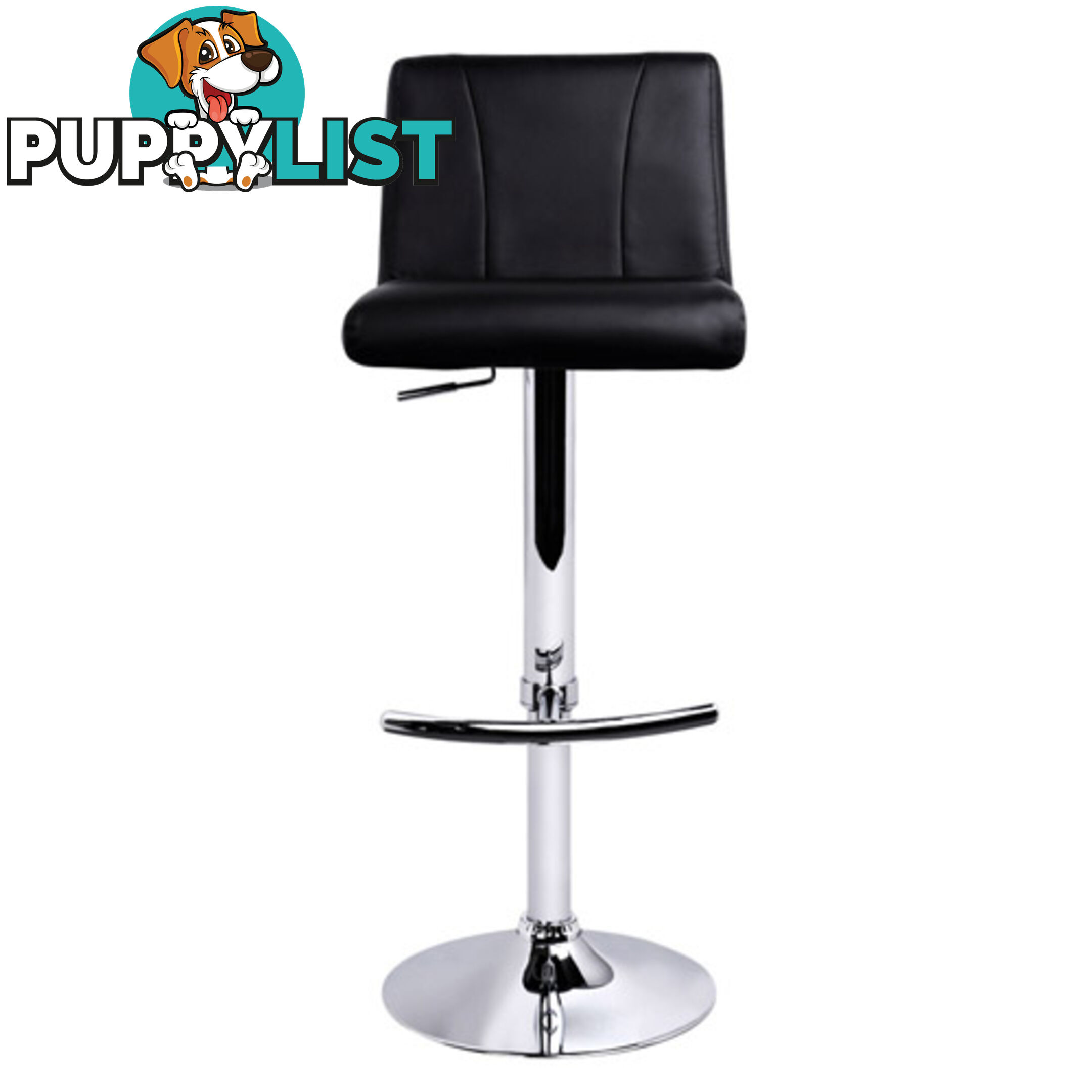 2 x PU Leather Kitchen Bar Stool Gas Lift Black