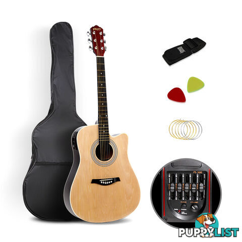 41in 5- Band EQ Electric Acoustic Guitar Full Size Natural