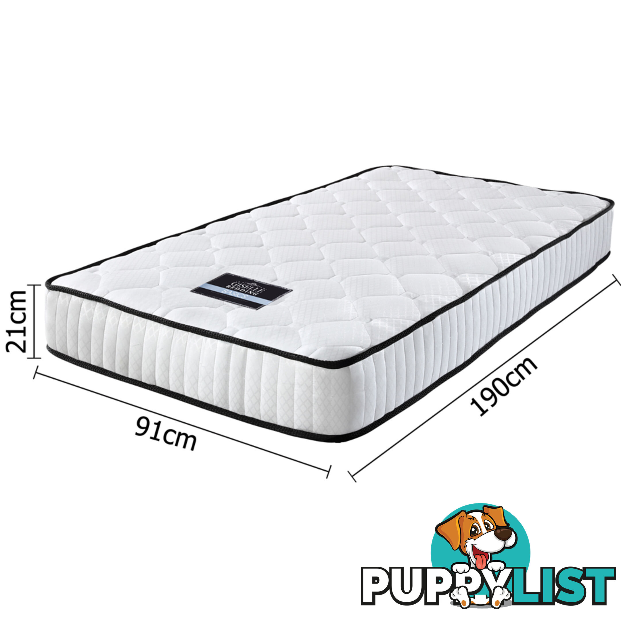 21cm Pocket Spring Mattress High Density Foam Single Size Bed