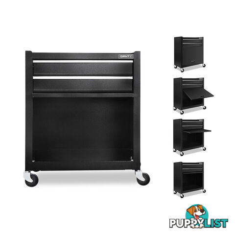 7 Drawers Mechanic Toolbox Chest Cabinet Tool Box Roller Trolley Black