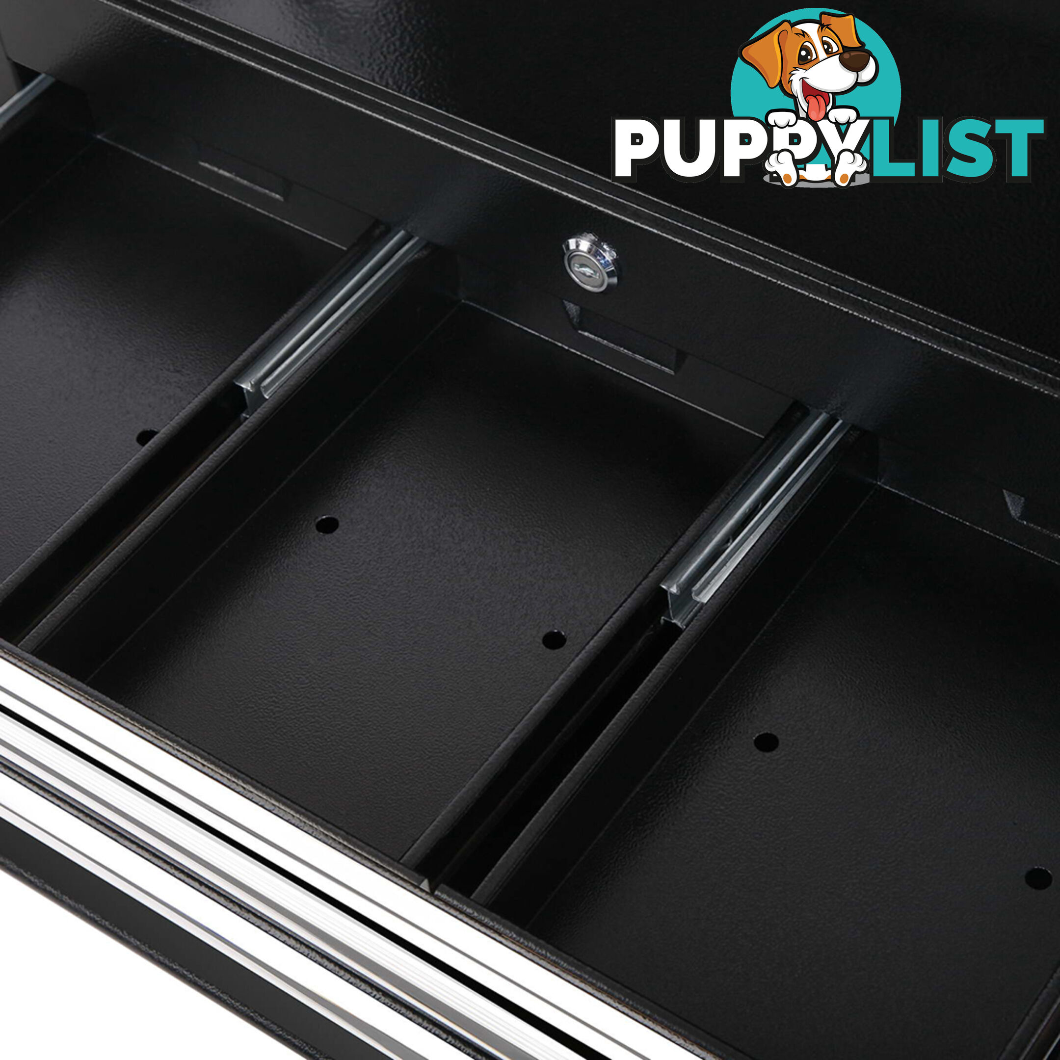 7 Drawers Mechanic Toolbox Chest Cabinet Tool Box Roller Trolley Black