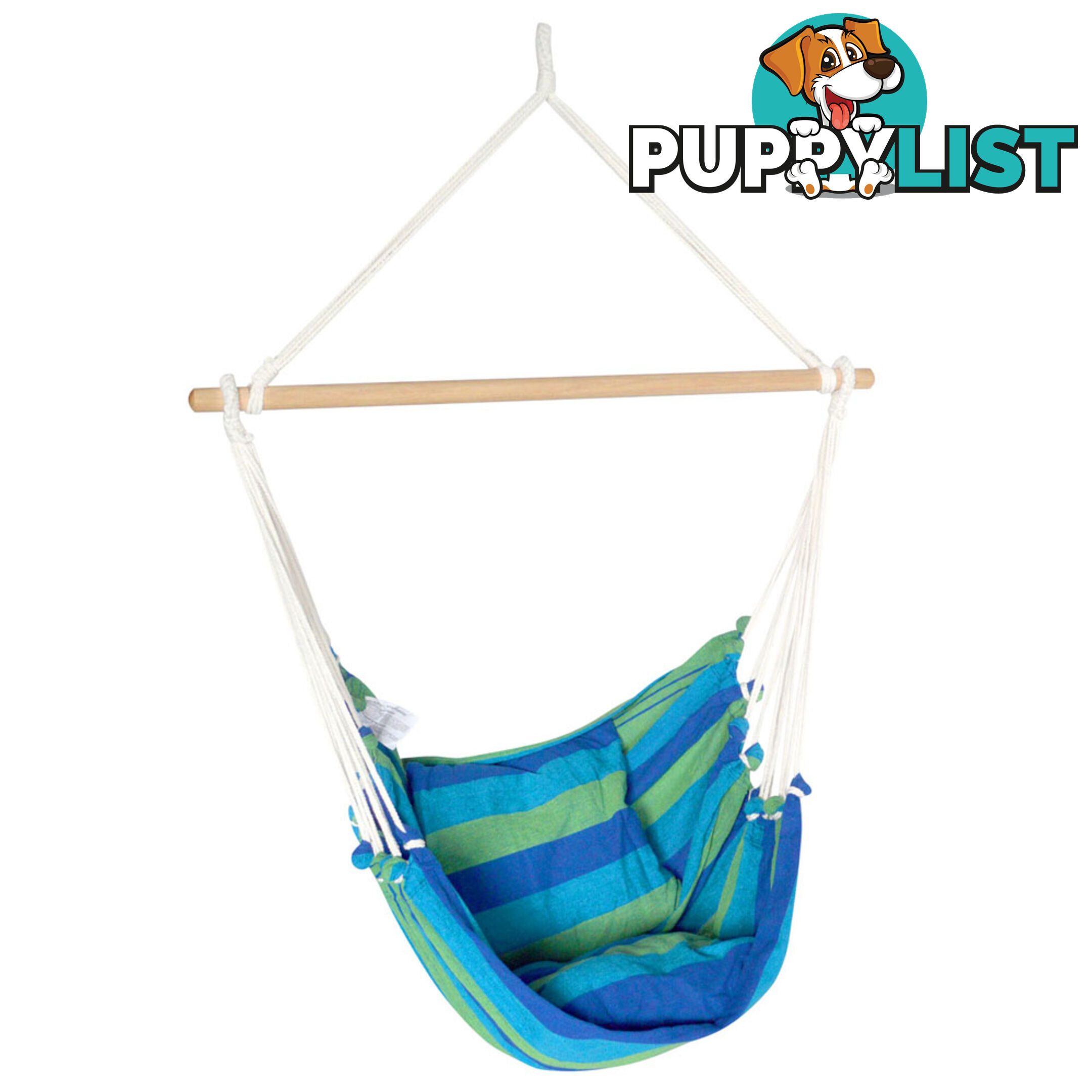 Hammock Swing Chair w/ Cushion Blue Green