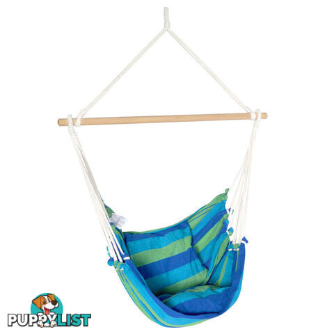 Hammock Swing Chair w/ Cushion Blue Green