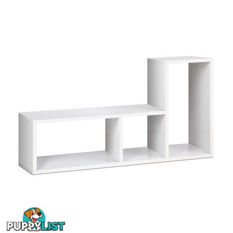 L Shape Display Shelf DIY Cube TV Stand Bookshelf Storage Cabinet White