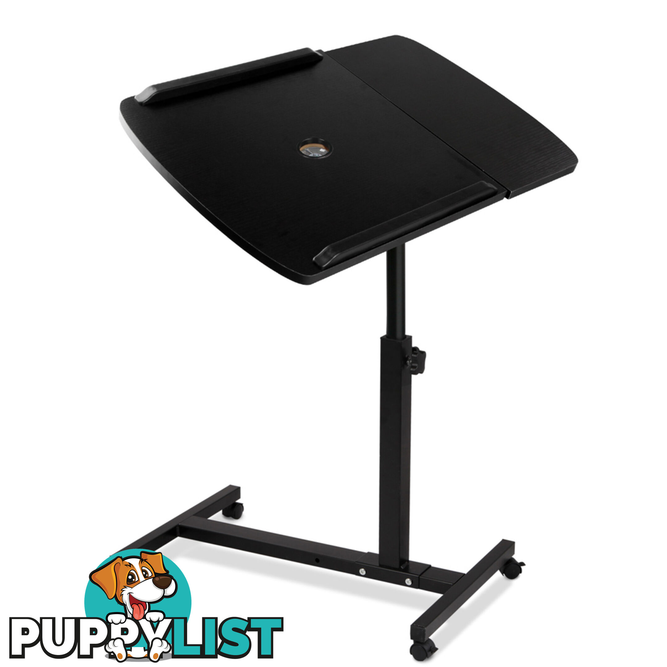 Rotating Mobile Laptop Adjustable Desk w/ USB Cooler Black