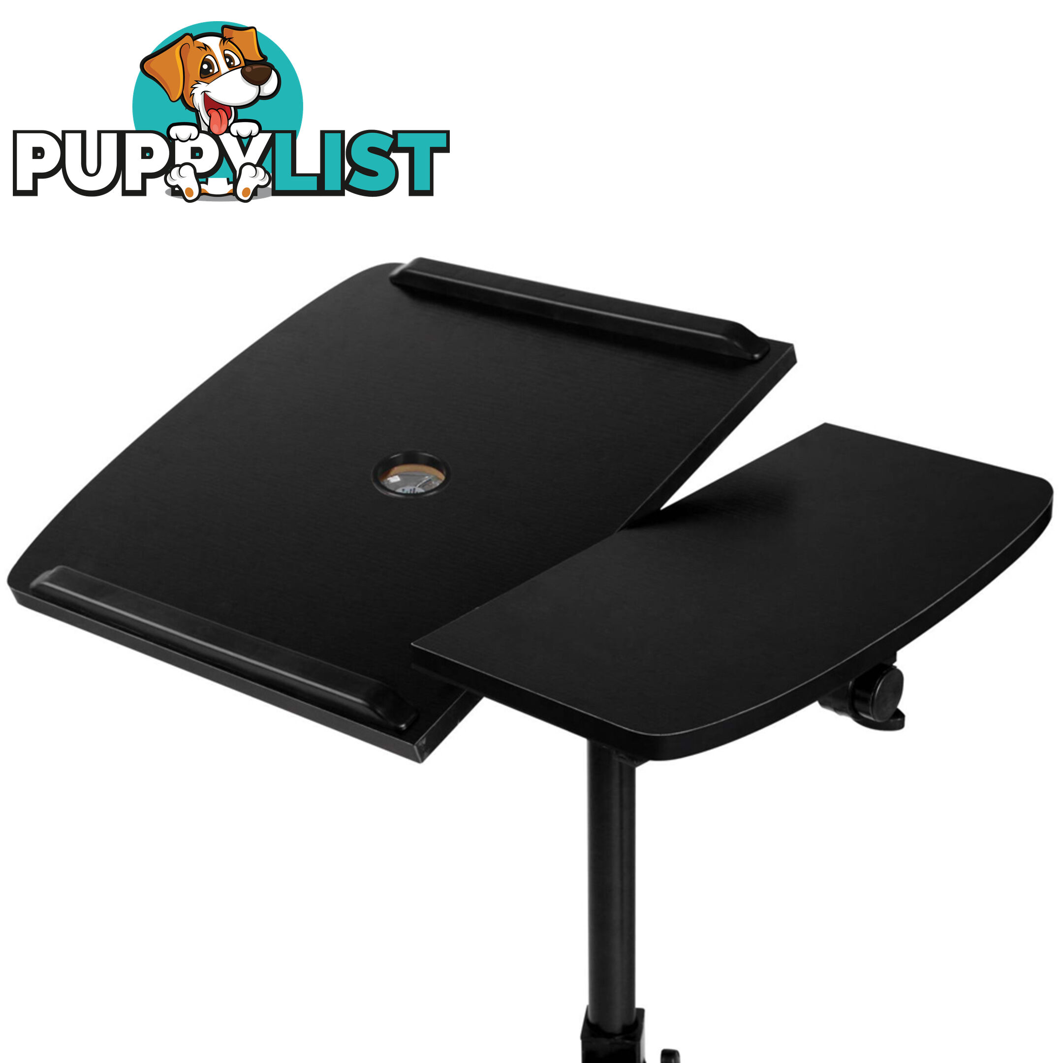 Rotating Mobile Laptop Adjustable Desk w/ USB Cooler Black