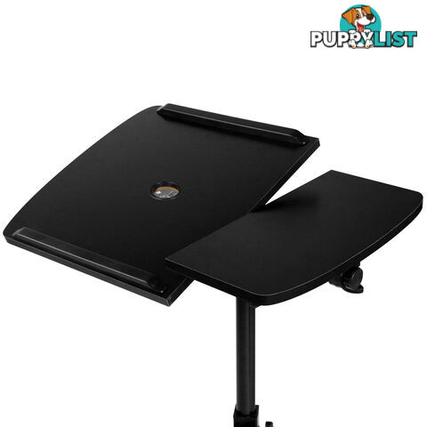Rotating Mobile Laptop Adjustable Desk w/ USB Cooler Black