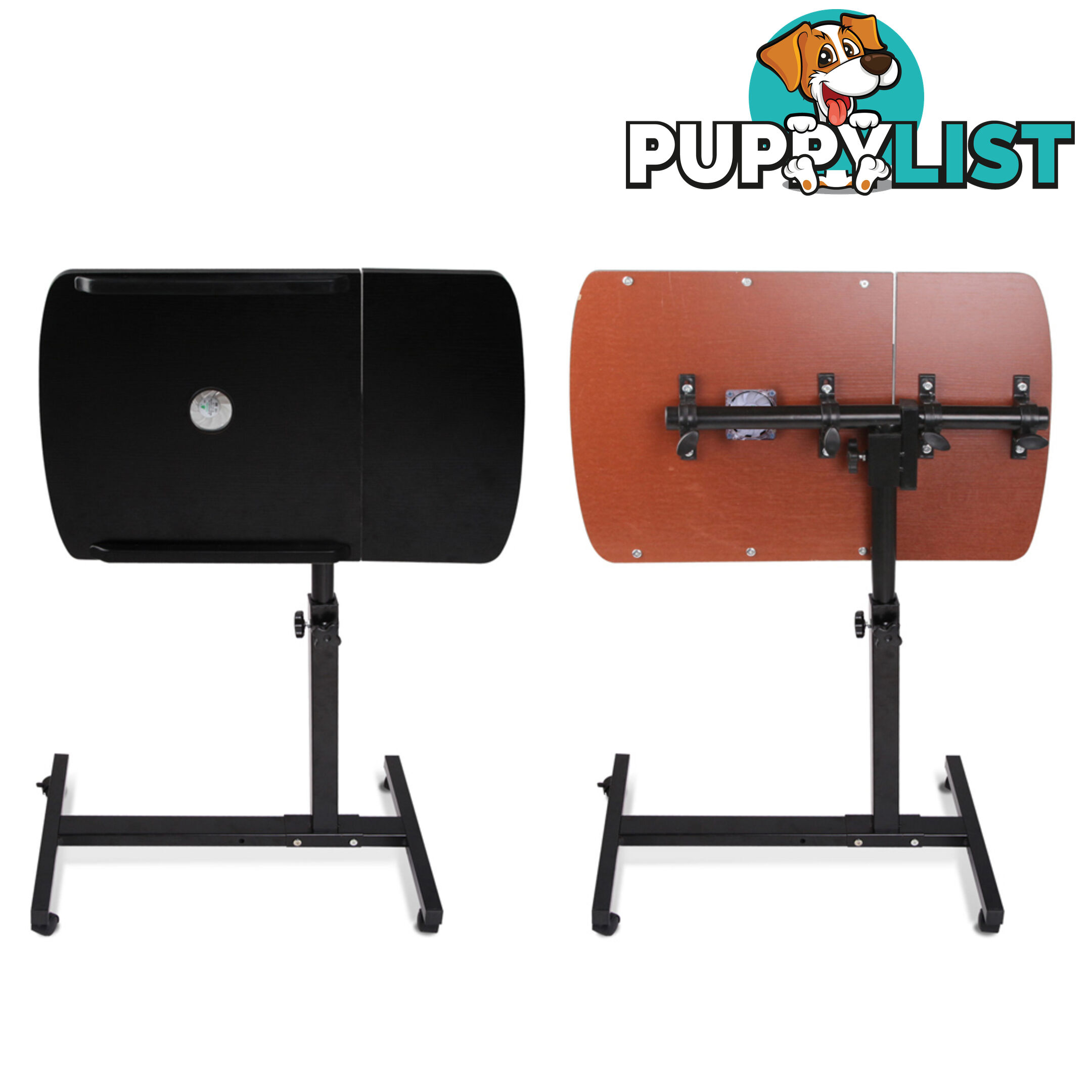 Rotating Mobile Laptop Adjustable Desk w/ USB Cooler Black